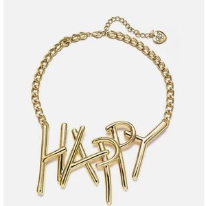 Betsey Johnson XXX Trolls Women's 'Happy' Gold-Tone Necklace